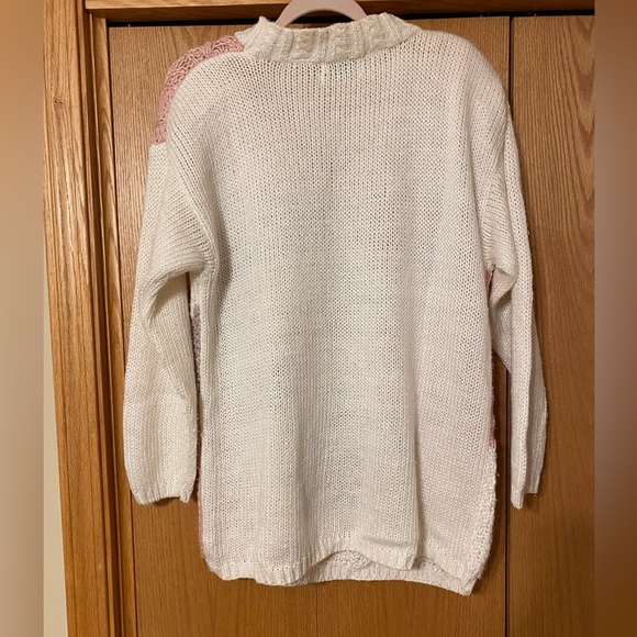 VTG Colleen’s Collectables Knit Sweater L Embroidered Grannycore Ramie Blend - Picture 3 of 5